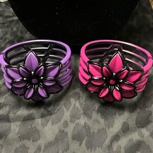 Set of Two Flower Bracelets